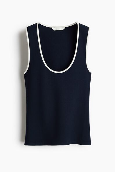 Ribbed cotton vest top