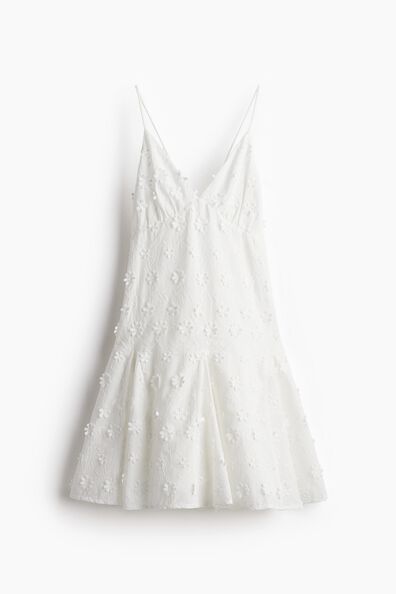 Appliquéd cotton dress