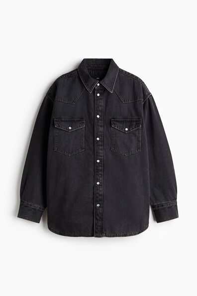 Oversized Fit Padded denim shirt