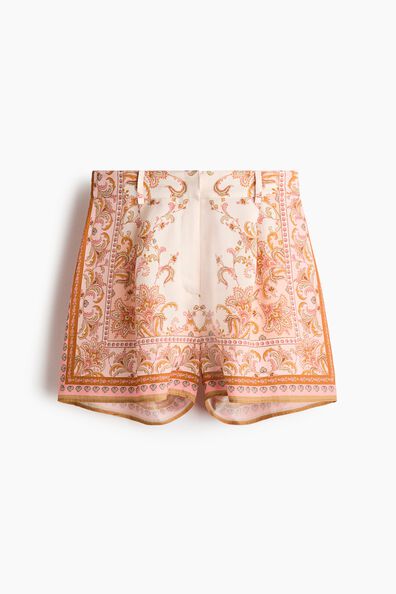 Printed lyocell shorts