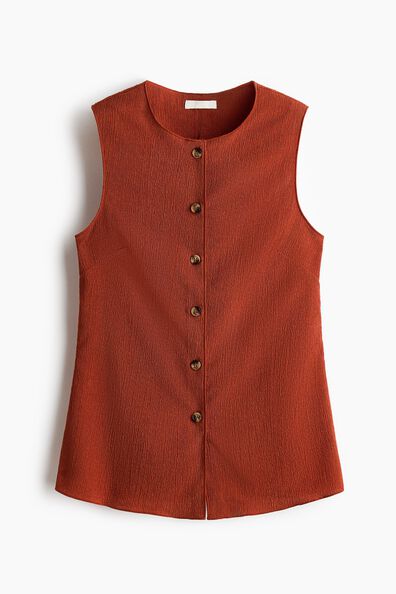 Crinkled jersey waistcoat