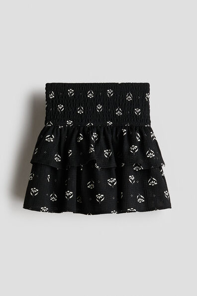 Crinkled tiered skirt