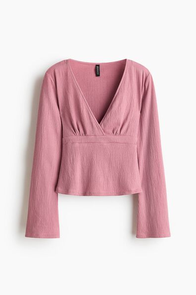 Textured-knit tie-detail top