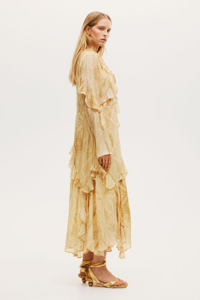 Ruffled patterned dress