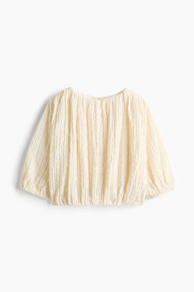 Textured bubble-hem blouse