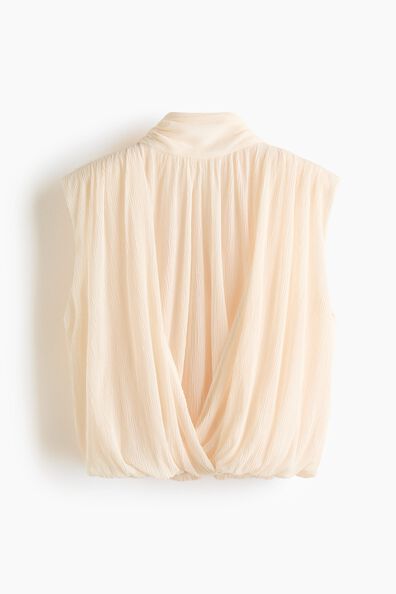 Cropped bubble-hem top