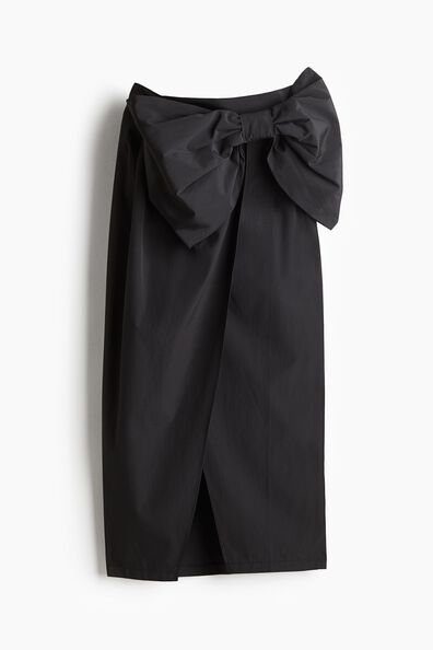 Bow-detail wrap skirt