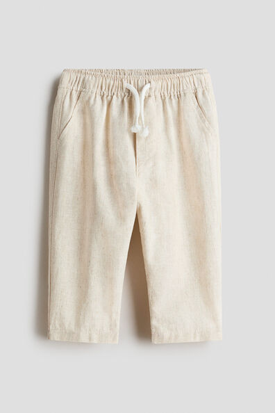 Linen-blend trousers