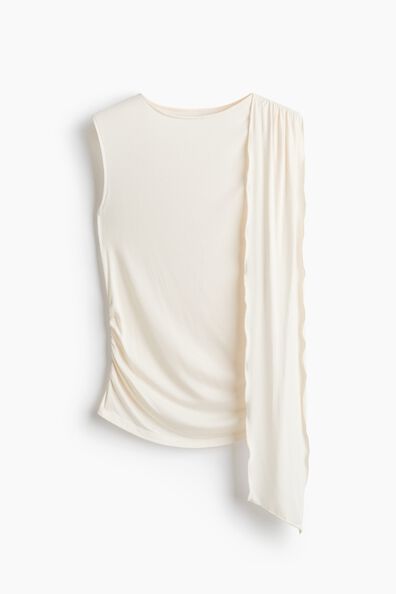 Draped-panel viscose top