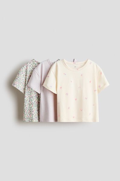 3-pack printed cotton tops