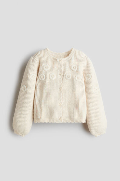 Embroidery-detail knitted cardigan