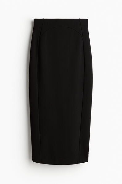 Seam-detail pencil skirt