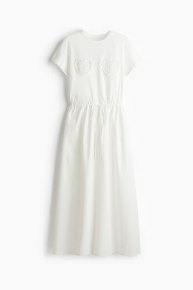 Drawstring-waist cotton dress
