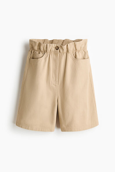 Paper bag Bermuda shorts