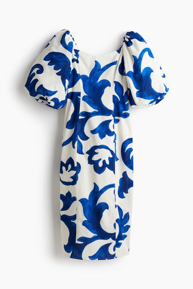 Balloon-sleeved dress