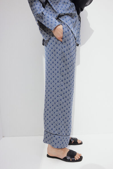 Pull-on satin trousers