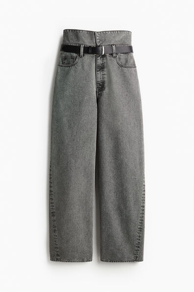 Wide paper bag jeans