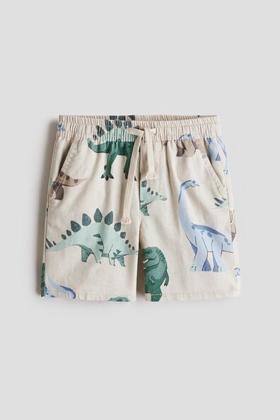Linen-blend shorts