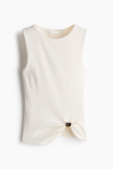 Draped-detail ribbed top