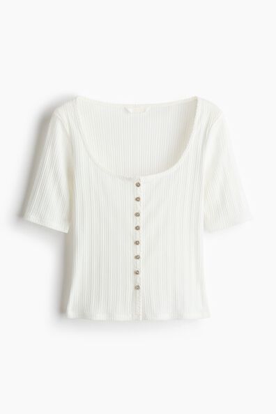 Pointelle-knit top