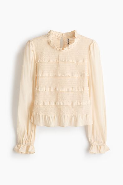 Smocked-bodice top
