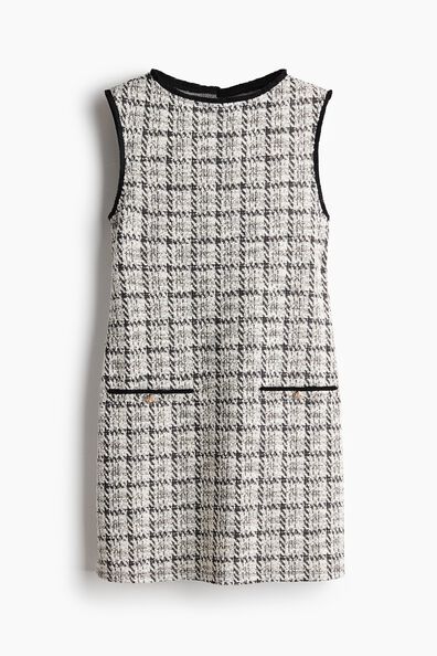 Fringed bouclé-knit dress