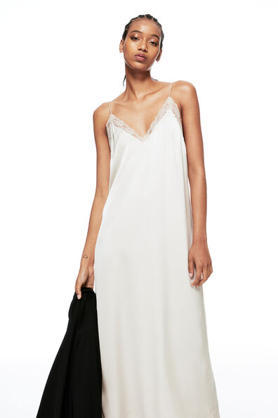 LONG SLIP DRESS WITH LACE main image 1