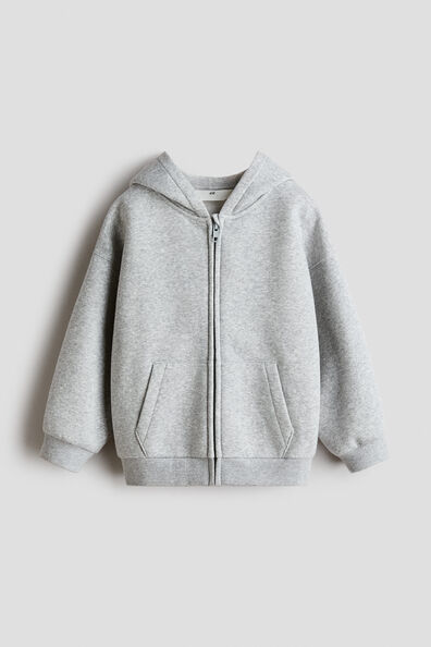 Zip-through brushed-inside  hoodie