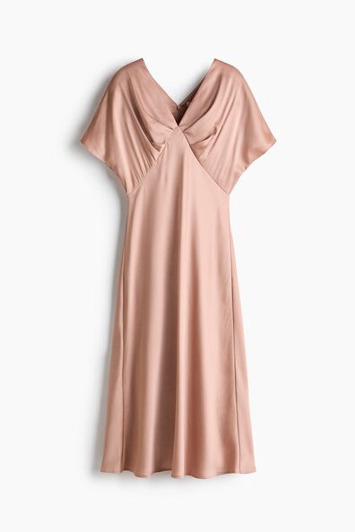 V-neck satin dress