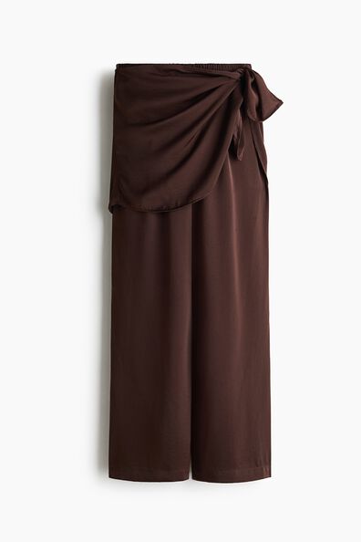 Scarf-detail chiffon trousers