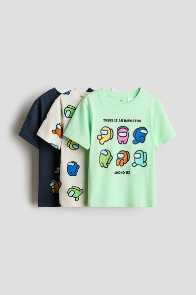 3-pack printed T-shirts