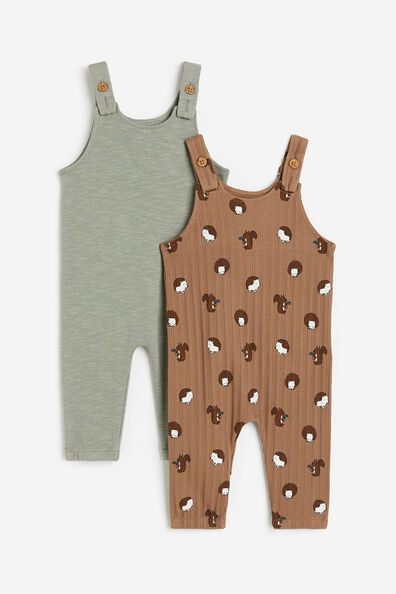 2-pack cotton dungarees