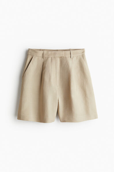 Linen-blend shorts