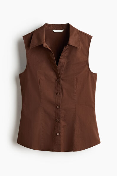 Sleeveless cotton shirt