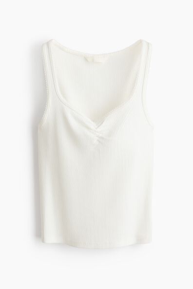 Ribbed cotton vest top