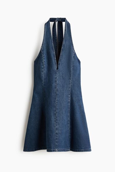 Denim halterneck dress