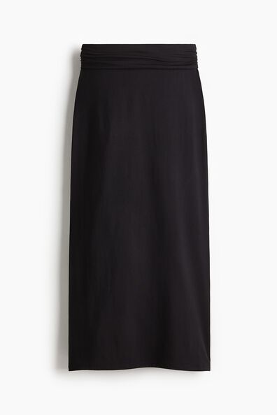 Foldover-waist maxi skirt