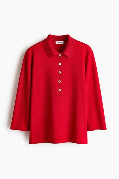 Fine-knit polo shirt