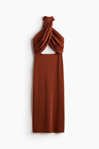 Twist-detail cut-out dress