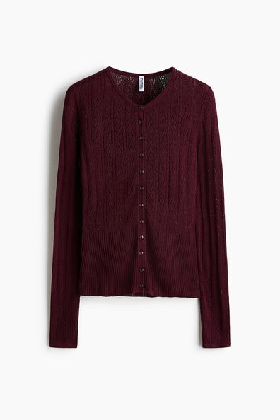 Pointelle-knit cardigan