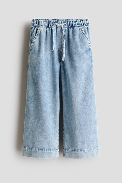 Wide-leg denim joggers