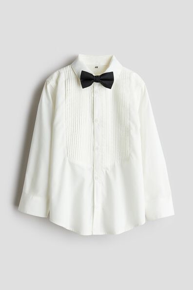 Tuxedo shirt with a bow tie
