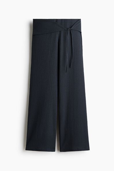 Tie-detail jersey trousers