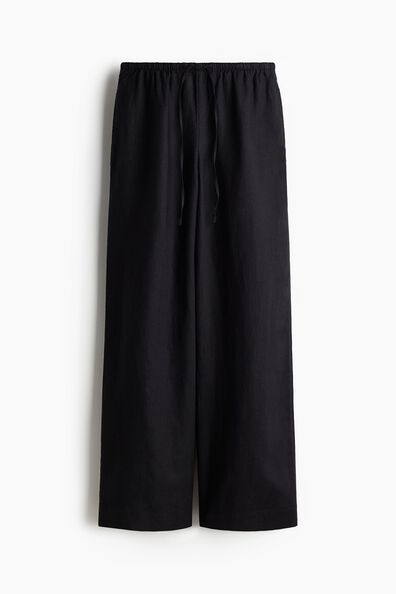 Linen drawstring trousers