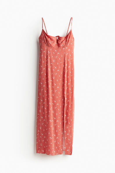 Drawstring-detail midi dress