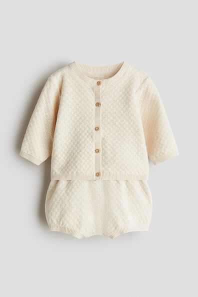 2-piece pointelle-knit cotton set