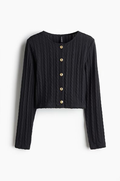 Cable-knit-look cardigan