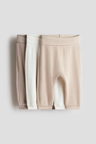 3-pack ribbed cotton trousers