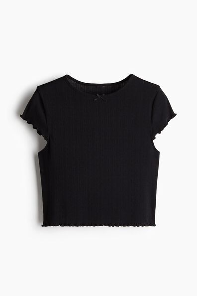Overlock-detail pointelle top