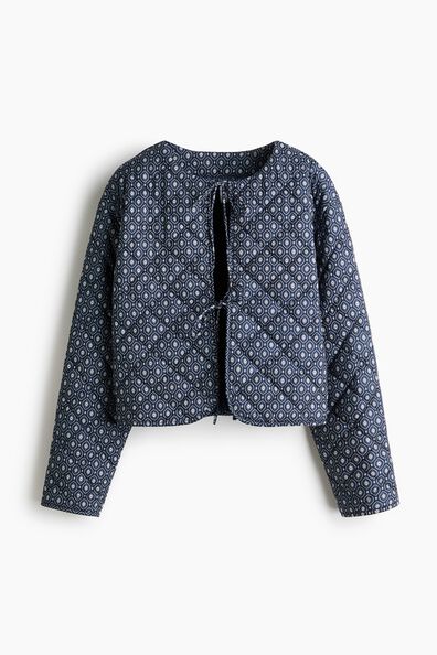 Quilted tie-front jacket